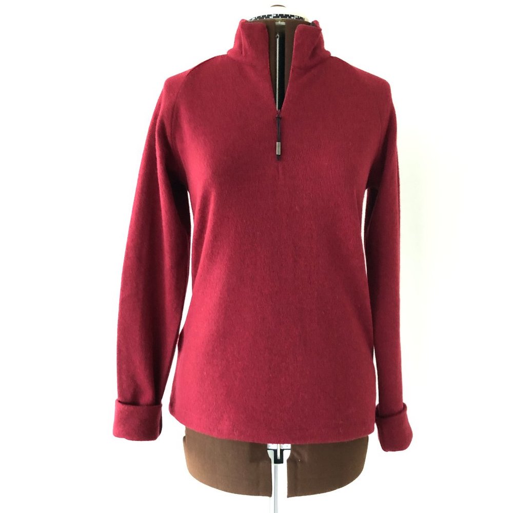 Wool Blend 1/4 Zip Sweater with Lumbar Pocket
